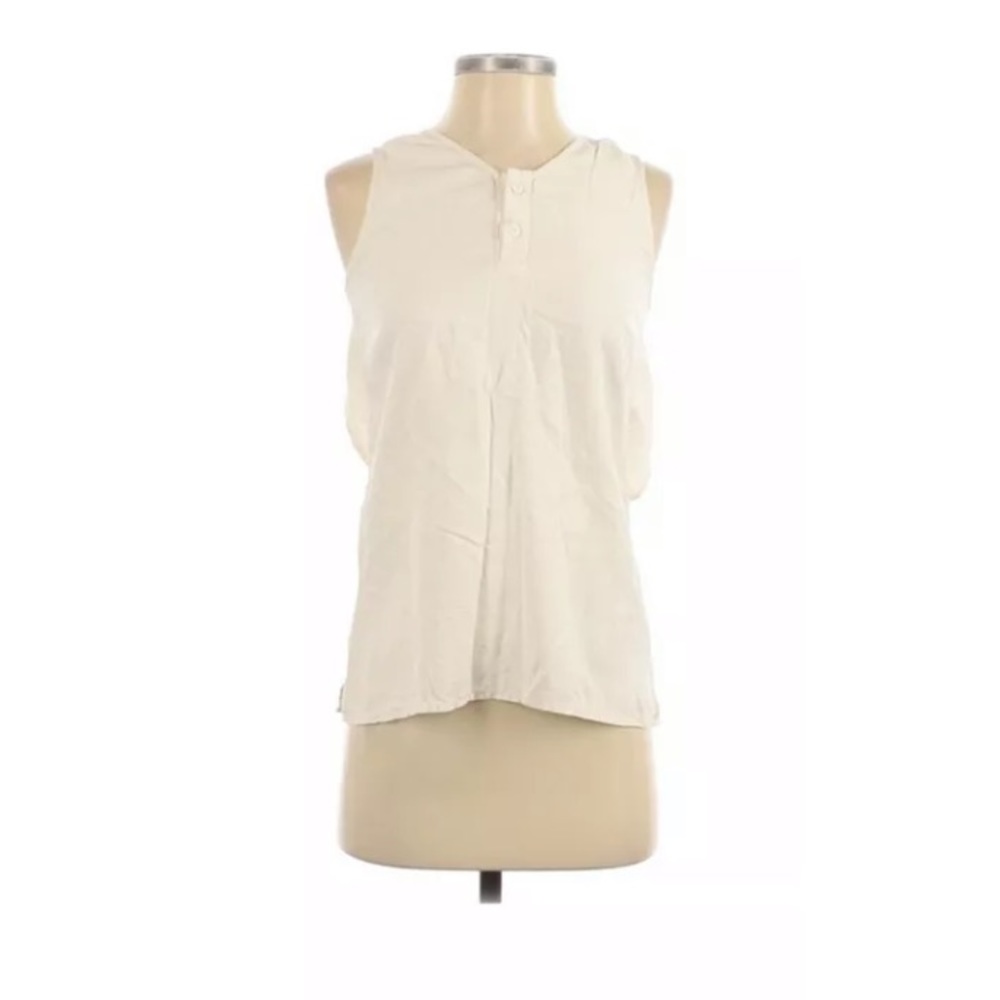 Jesse Kamm XS ivory sleeveless blouse with Peekaboo Back